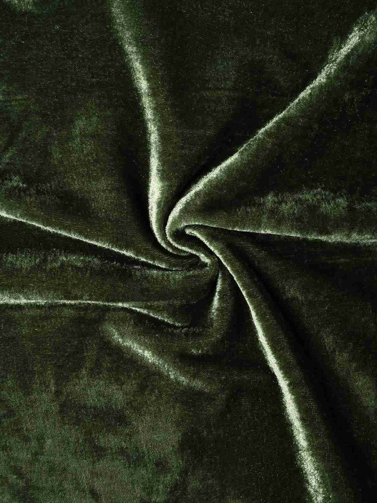 Red 1940s Deep V-Neck Pearl Velvet Dress