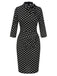 Black 1960s Tie Neck Polka Dots Dress
