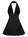1980s Halter V-Neck Backless Sleeveless Solid Dress