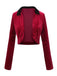 Red 1930s Contrast Lapel Velvet Bolero Jacket