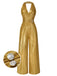 Gold 1970s Solid V-Neck Halter Jumpsuit