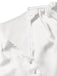 White 1940s Satin V-Neck Lantern Sleeves Blouse