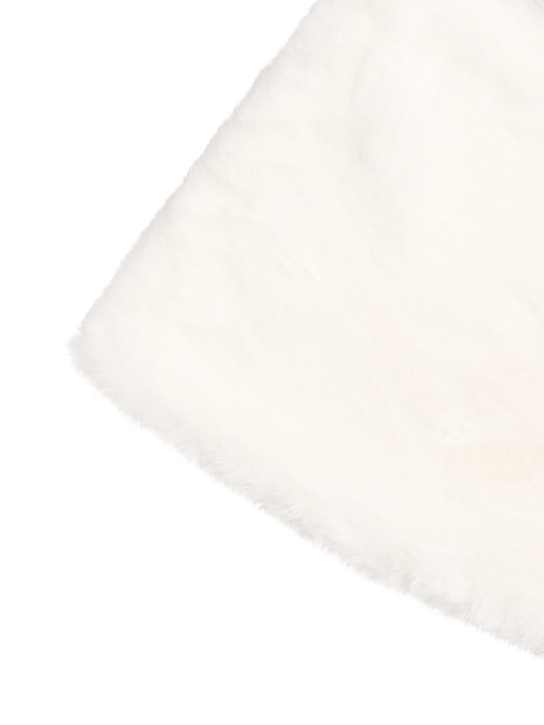 2PCS Christmas 1950s Strapless Bow Fur Dress & Shawl