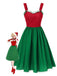 Red & Green 1950s Christmas Polka Dots Dress