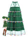 Green 1960s Pom-Pom Christmas Tree Dress