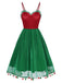 Red 1950s Christmas Polka Dot Mesh Dress