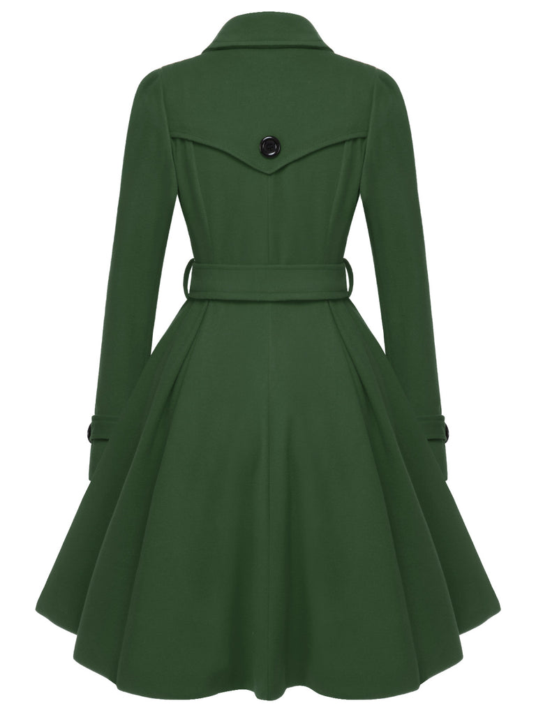 1950s Solid Color Lapel Slim Coat