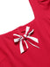 Red 1950s Striped Bow Dress