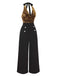 Gold 1930s Halter Neck Sequined Jumpsuit