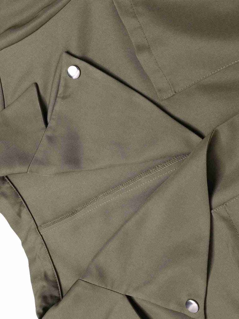 Green 1930s Solid Lapel Belted Jumpsuit