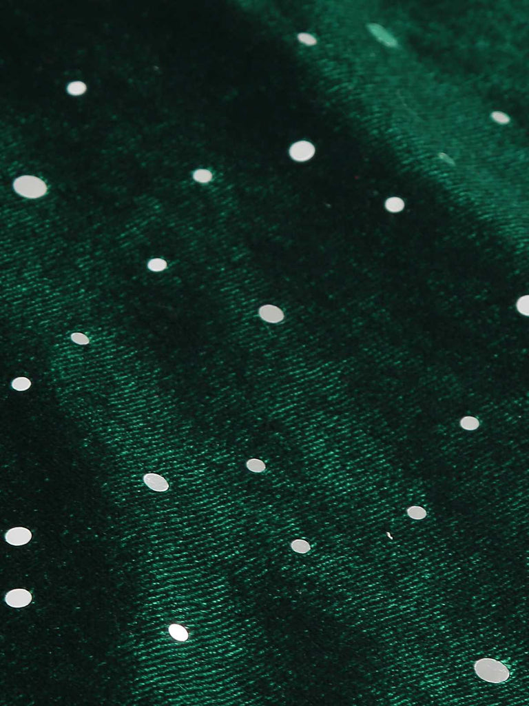 1950s Velvet Sparkling Solid A-Line Dress