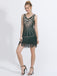 1920s V-Neck Plants Tassel Sequined Dress