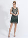 1920s V-Neck Plants Tassel Sequined Dress