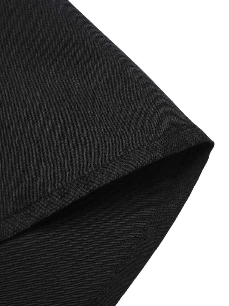 Black 1930s Dots Tie Neck Mermaid Dress