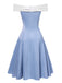 Blue 1950s Off-Shoulder Tulle Princess Dress