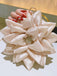 Beige Rhinestone 3D Flower Satin Clutch Bag
