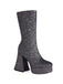 Square Toe Sequined Chunky Heel Mid-Calf Boots