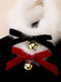 Christmas Bowknot Bell Plush Choker Necklace