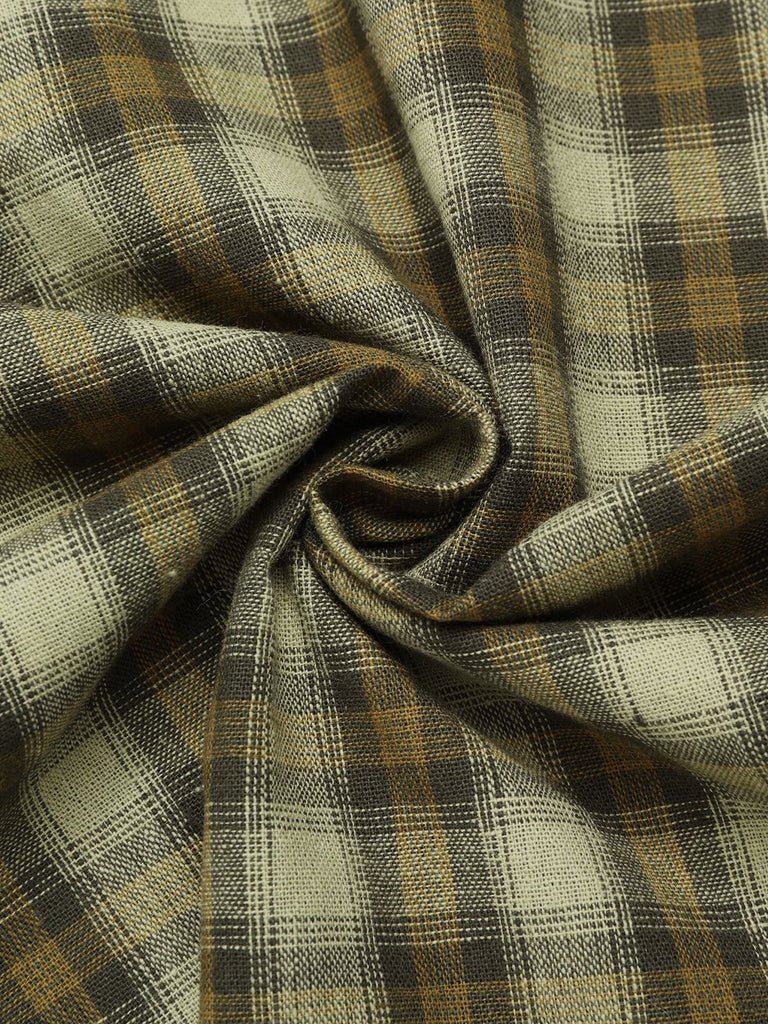 Plaids 1950s Buttoned Belted Swing Dress