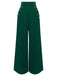 Green 1930s Solid Suspender Pants