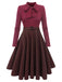 Black 1950s Plaid Knitting Dress