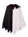 Black & White 1950s Halloween Horror Clown Cosplay Cloak