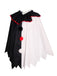 Black & White 1950s Halloween Horror Clown Cosplay Cloak