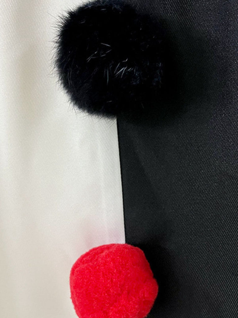 Black & White 1950s Halloween Horror Clown Cosplay Cloak