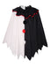 Black & White 1950s Halloween Horror Clown Cosplay Cloak