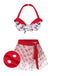 2PCS Red 1950s Cherry Bikini & Tie-Waist Cover up