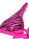 Pink 1950s Strap Zebra Print Bikini Set