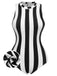 1950s Contrast Stripes Triangle One-Piece Swimsuit