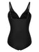 1950s Classic Solid One-Piece Swimsuit