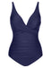 1950s Classic Solid One-Piece Swimsuit