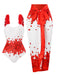 Red 1960s Floral Suspender Swimsuit Set