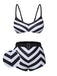 Black 1950s Striped Spaghetti Strap Swimsuit