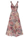 Multicolor 1970s Floral V-Neck Straps Nightgown