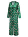 Green 1970s Christmas Candy Cane Pajama Set