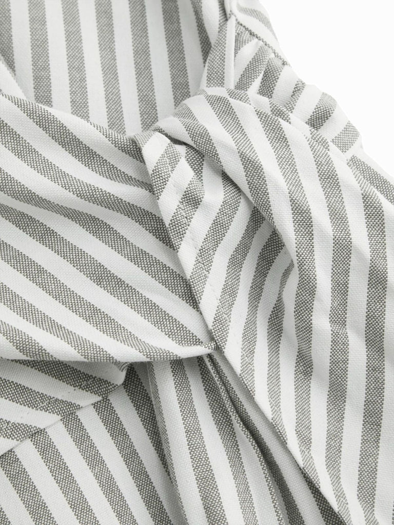 1940s V-Neck Striped Tie-Waist Sleeveless Jumpsuit