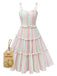 Multicolor 1950s Spaghetti Strap Striped Dress