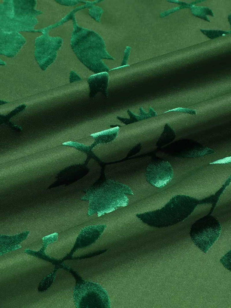 Green 1930s Floral Vintage Dress