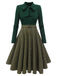 Black 1950s Plaid Knitting Dress