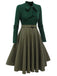 Black 1950s Plaid Knitting Dress