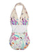 1960s Butterfly Halter One-Piece Bikini Set