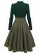 Black 1950s Plaid Knitting Dress