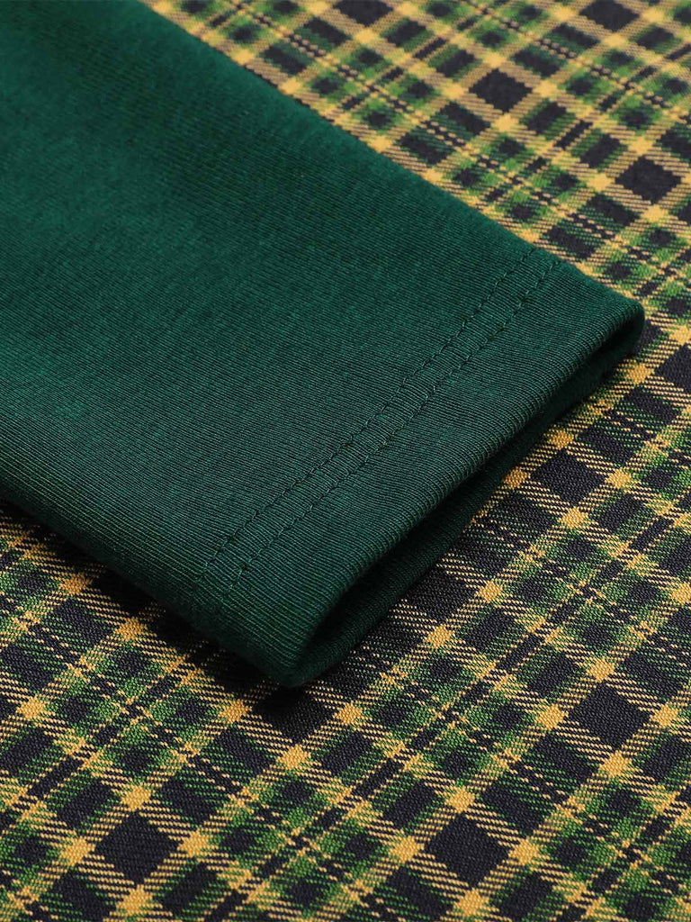 Black 1950s Plaid Knitting Dress