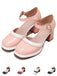 Retro Ankle Strap High Heels Shoes