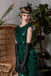 [US Warehouse] Green 1920s Sequin Art Deco Maxi Dress