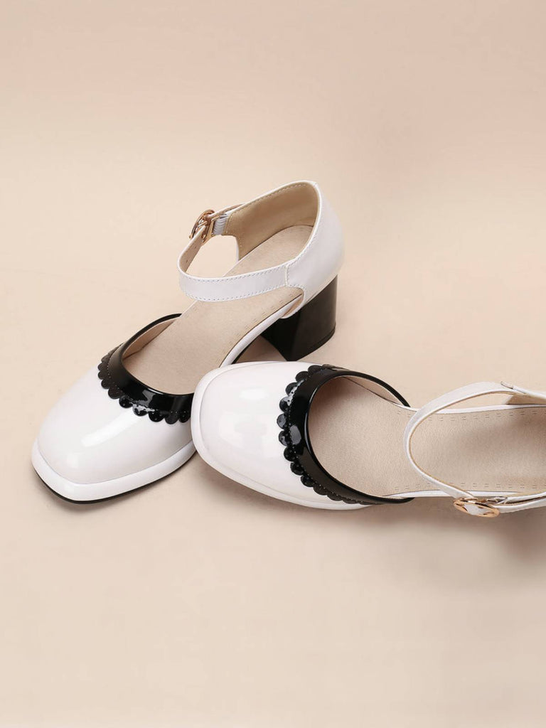Retro Ankle Strap High Heels Shoes