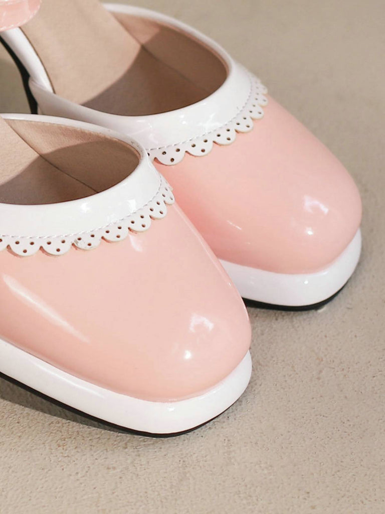 Retro Ankle Strap High Heels Shoes